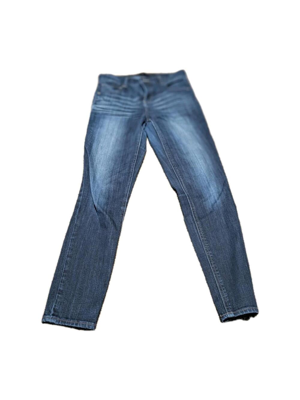 Express Jeans Womens 2 Ankle Boyfriend Low Rise Distressed Denim Blue 28x26
